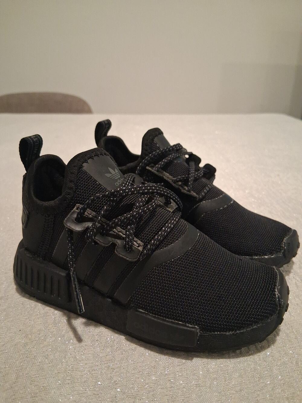 Adidas NMD R1 Toddler Size 7K Black Shoes FX8779 - USED NO INSOLES